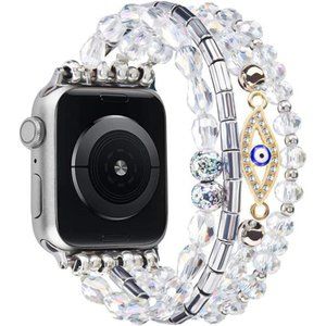 NEW Clear Boho Evil Eye Beaded Watch Band